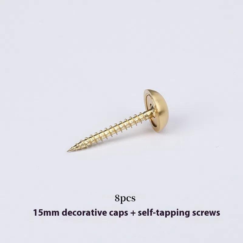 8Pcs Brass Decorative Nail Mirror Advertising Board Cap Cover Self-Tapping Screw 9/12/13/15Mm