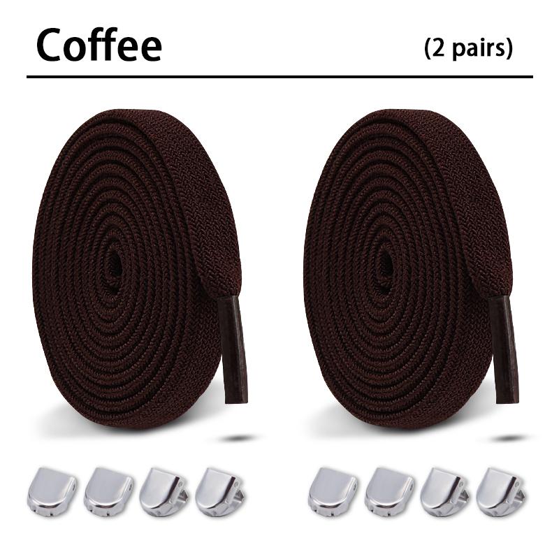 2Pair Double-layer elastic 8mm Flat Shoelace Shoes Accessories No Tie Shoe laces Quality Elastic Laces Sneakers Tennis Shoelaces