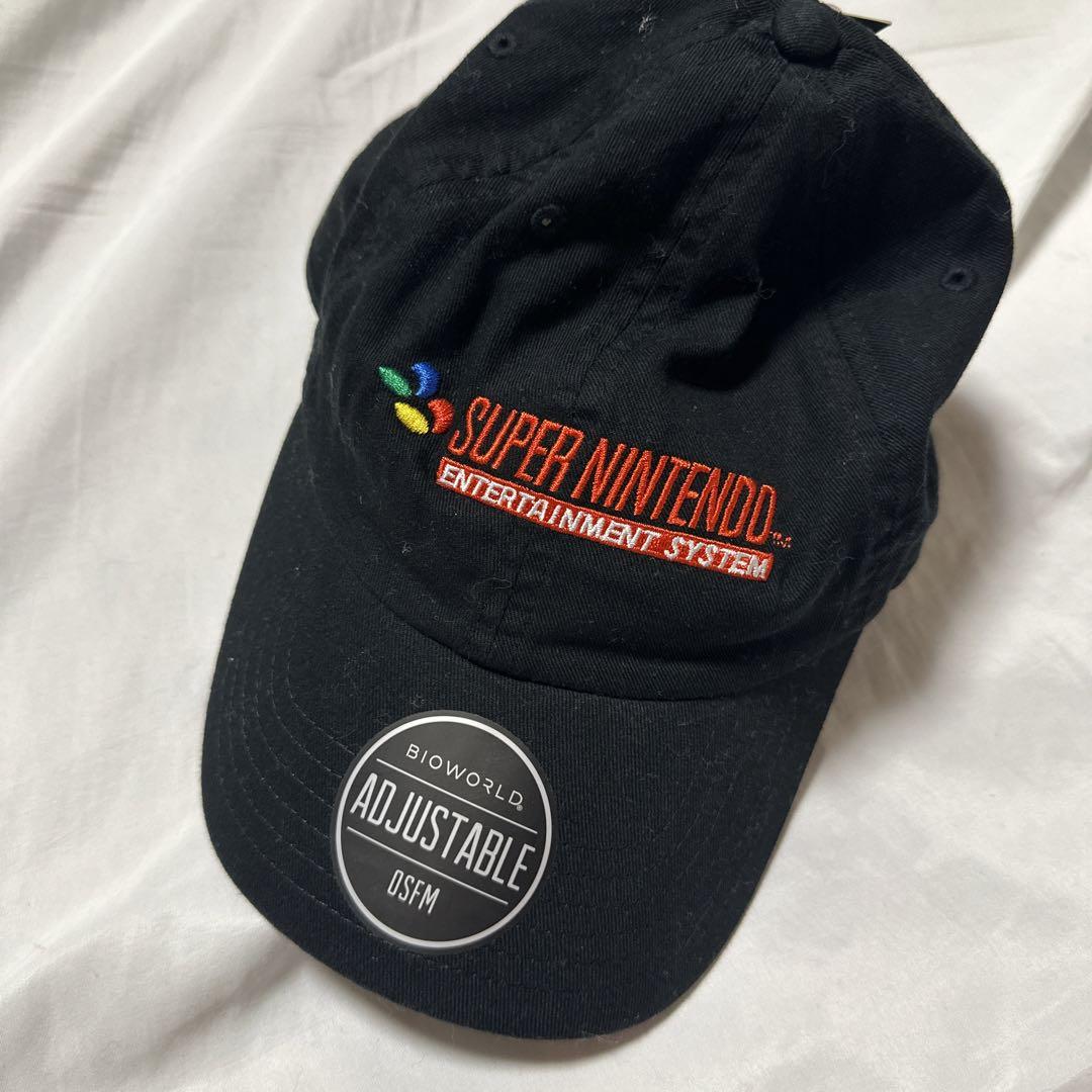 

[USED] Discontinued Super Nintendo Embroidered Logo Baseball Cap, Black