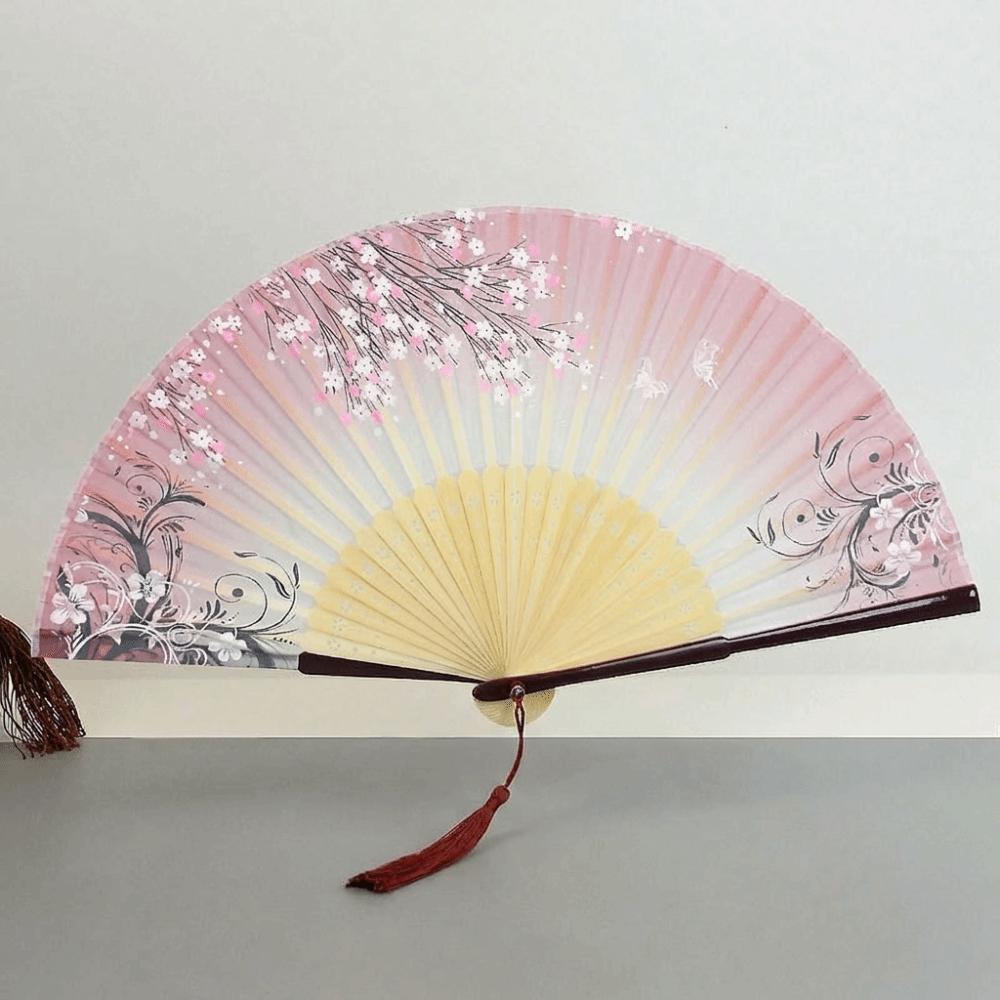 Ручной Веер Старинный Складной Веер Цветочный Узор Китайский Ручной Веер Портативный Веер для Ханьфу Свадебная Вечеринка Style 6