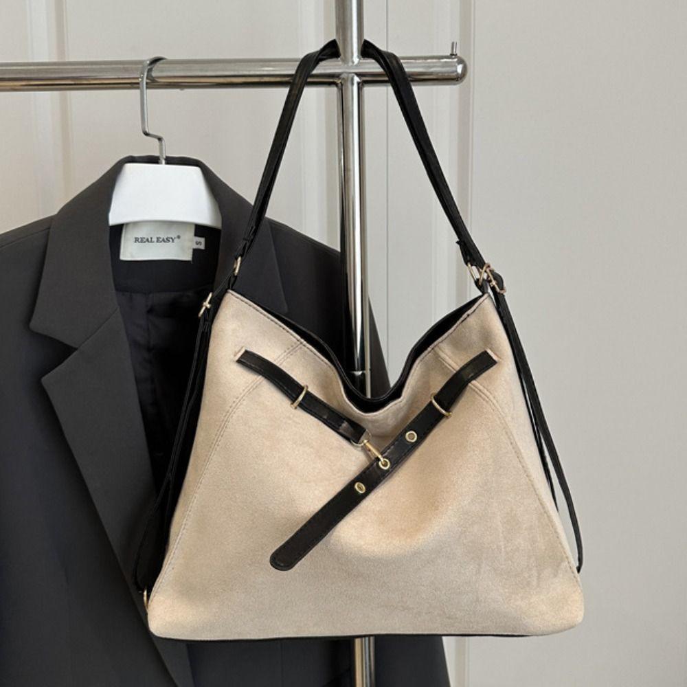 Vintage Retro Crossbody Backpack Large Capacity Commuting Shoulder Bag Cute Suede Tote Bag  Holiday