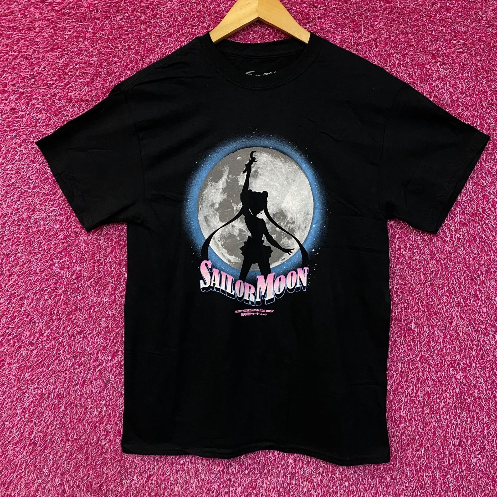 Pretty Guardian Sailor Moon Silhouette Anime 100% Cotton T-shirt Mens Tees Top M
