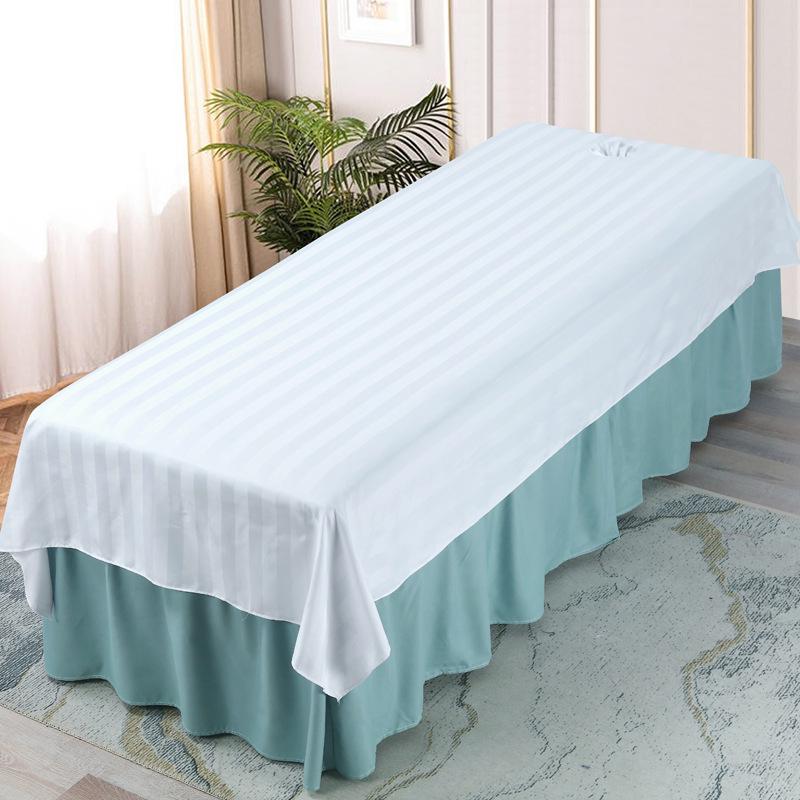 Luxury White Massage Bed Sheet with Face Hole for Beauty Salon