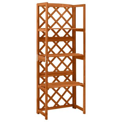 Vidaxl Garden Trellis with Shelves, 55X30X140 Cm, Solid Fir Wood