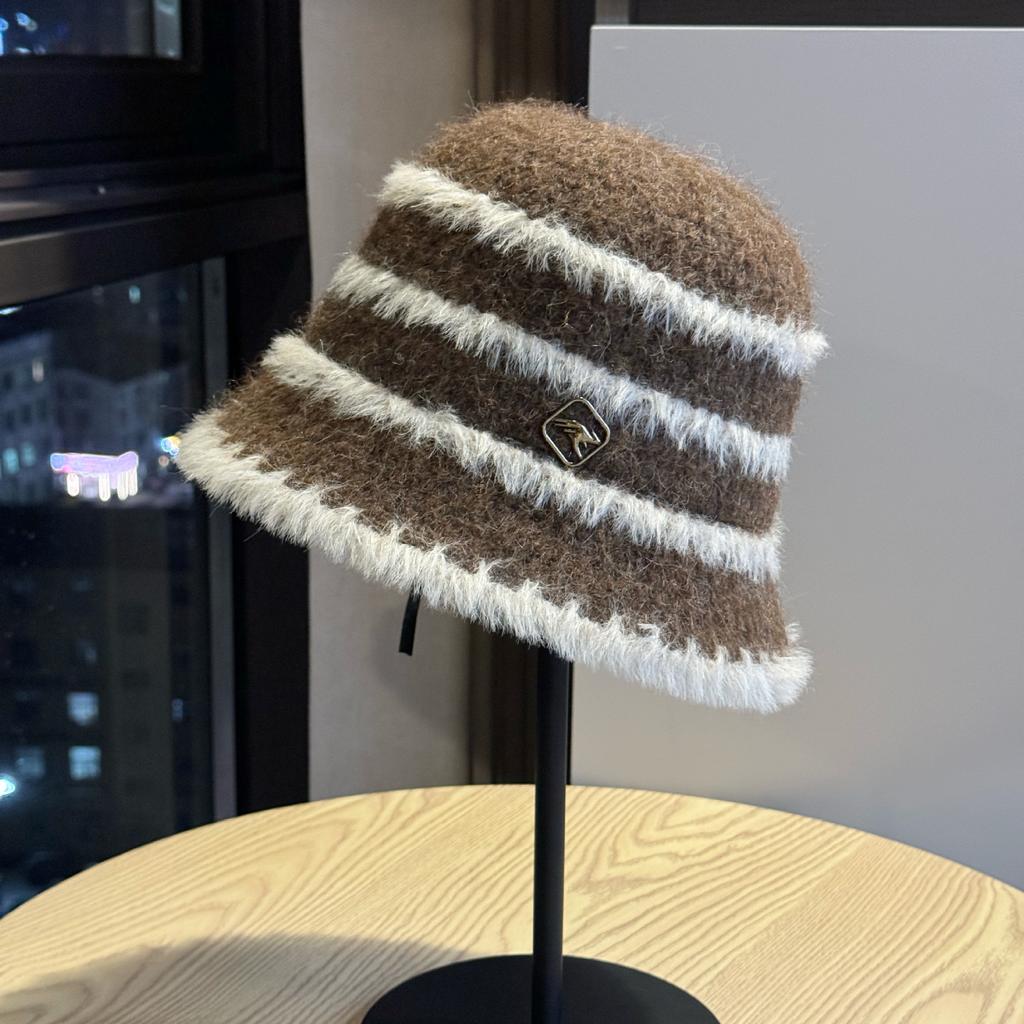 Fisherman Hat Women's Autumn and Winter Warmth Ear Protection Revealing Face Small Big Head Size Korean Style Versatile Casual Knitted Wool