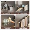 Bathroom Towel Holder White Without Drilling Bathroom Black Towel Rack Towel Bar Self-Adhesive