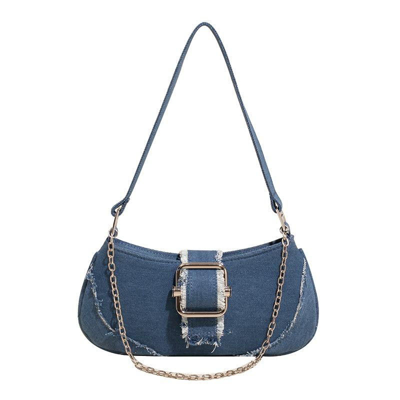 Denim underarm bag women's retro fashion casual spring and summer new niche high-end shoulder bag