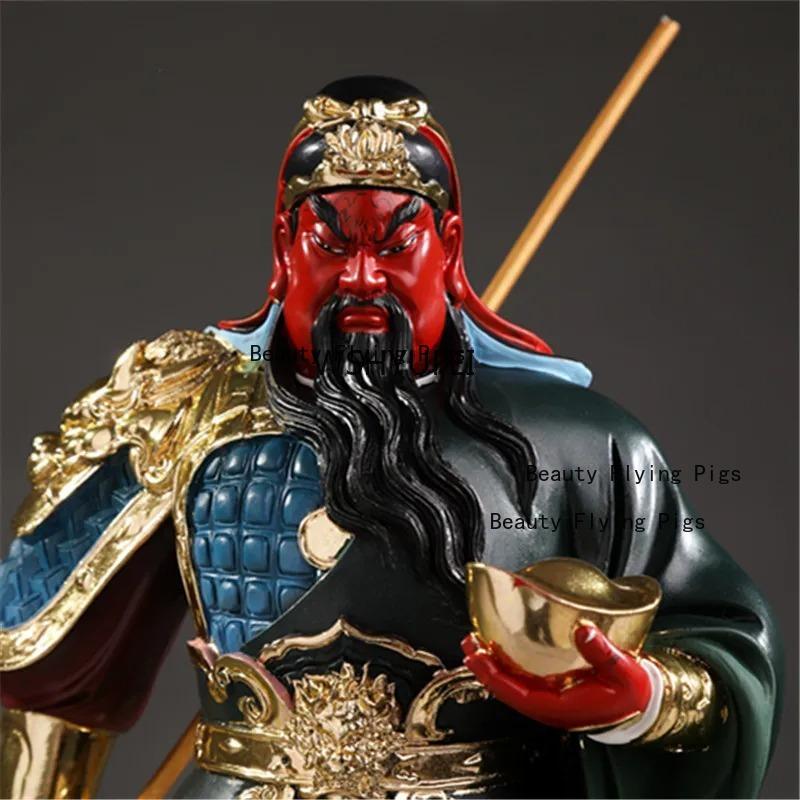 1pc Resin Guan Yu Ornament Buddhist Statues Statue of Guan Gong, God of Wealth Home Decoration Buddha Hall/Temple Decoration