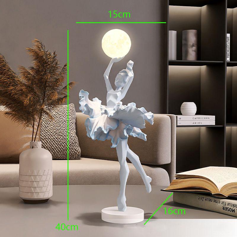 Modern Resin Ballet Girl Night Light Decoration Items Home Livingroom Figurines Ornaments Hotel Homestay Sculpture Accessories