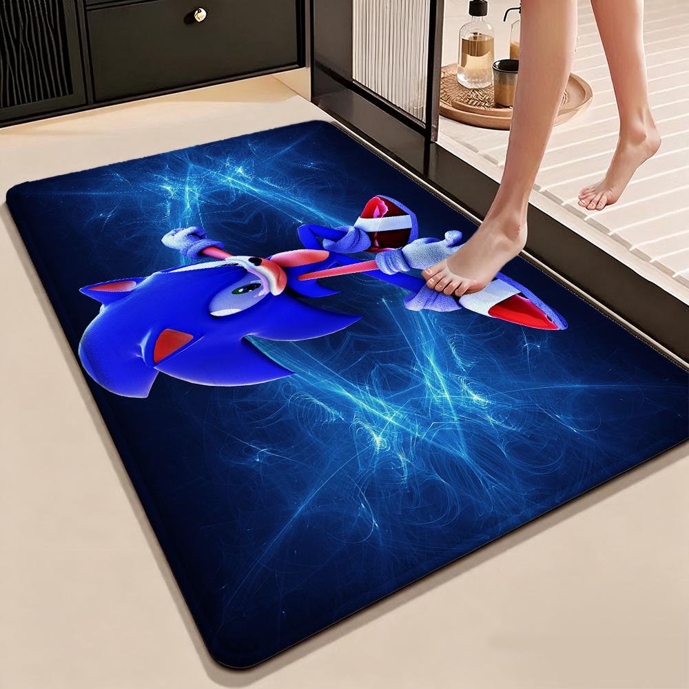 Sonic Hedgehog Carpet Bath Mat Plush Rug Small Rug Living Room Rug Bedroom Rug Machine Washable