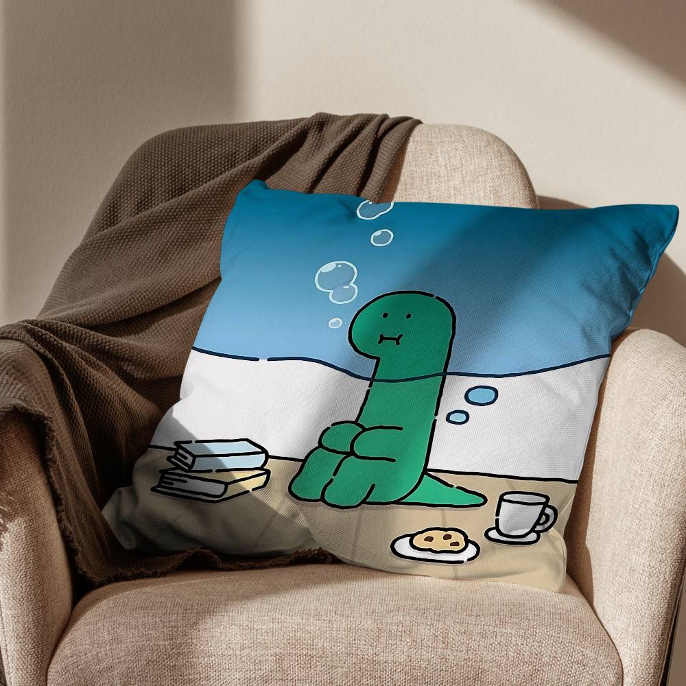 Green dinosaur Brachio Cushion Cover Suitable For Sofa Car Bedroom Office Cushions Decorative Pillow Case