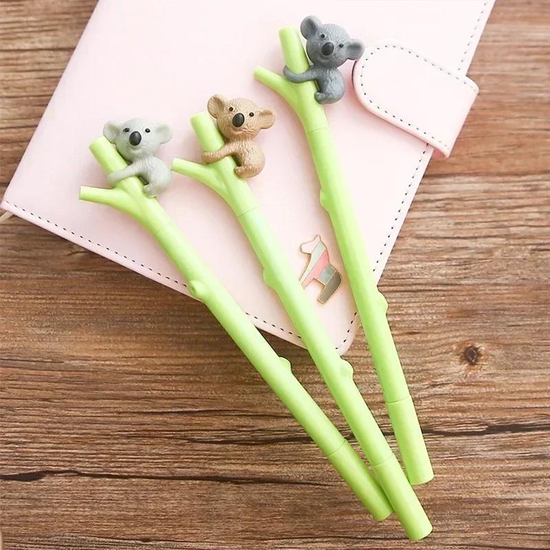 3pcs Cute Koala Gel Ink Pen Business 0.5mm Novelty Good School Office Supply Accessories Pens for Writing Gift Stationery
