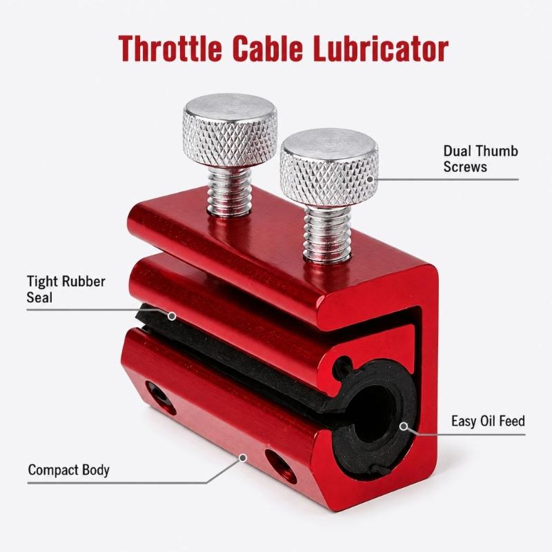 Motorcycle Brake Cable Oiler Tool, 2 Screw Clamp for Control Cable Housing Service, and Garage Use