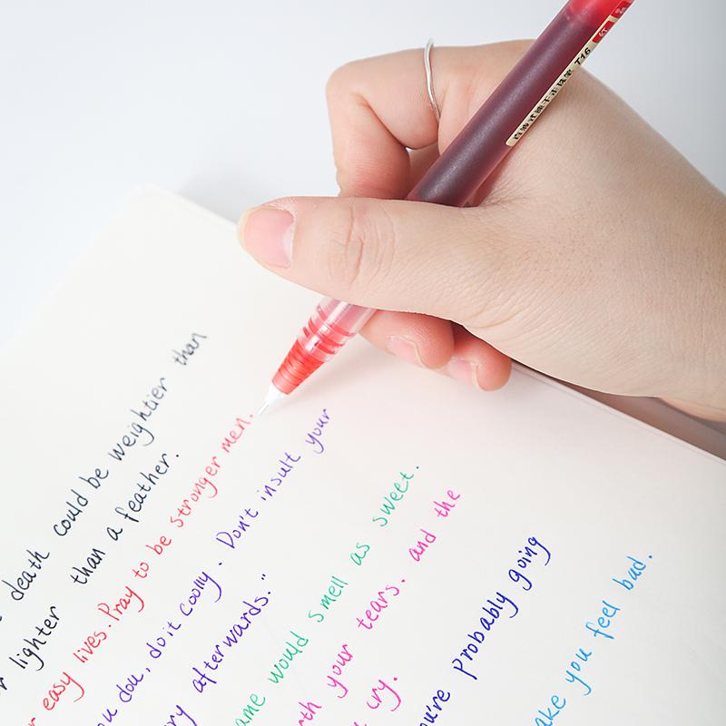 PenLab 1pcs Free Ink Color Gel Pen Set Super Liquid 0.38mm Extra Fine Roller Ball Pens for Daily Writing Office School