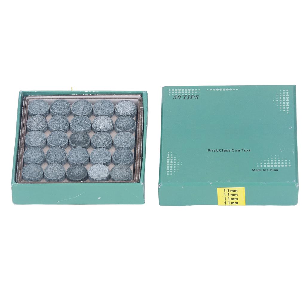 50 STK Biljardkøspisser PU Køspisser Erstatning for Poolkøer og Snookertilbehør