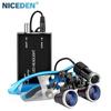 Niceden 2,5X 3,5X LED Dental Lupe Ultraleichte Binokulare Vergrößerungsbrille Zahnarzt Chirurgische Dentalbrille für Dentalchirurgie Winkel