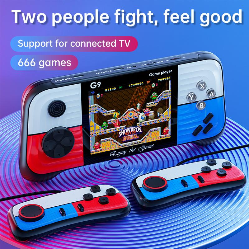 G9 3.0 inch Nostalgic Handheld Game Console 666 Free Games 8 bit Mini Portable Retro Game Player Machine Support TV Out Gamepads