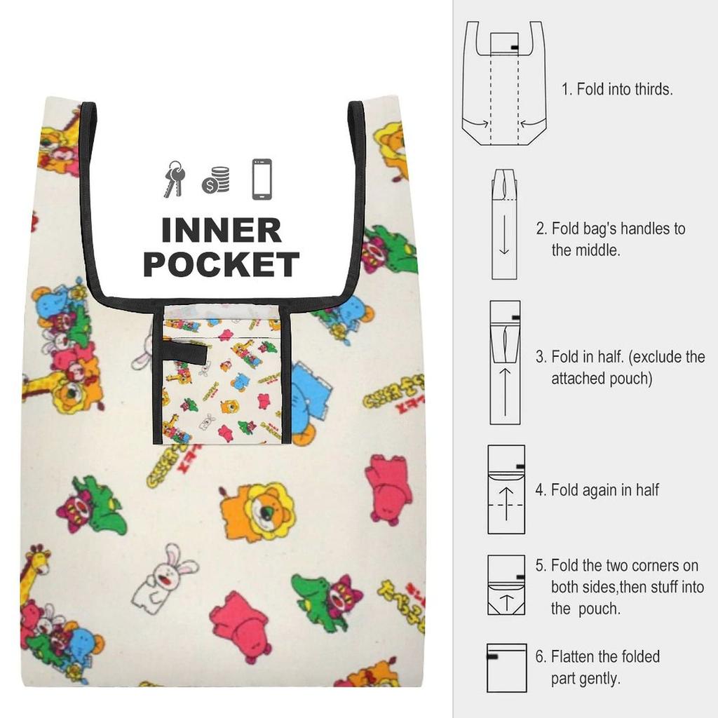 Tabekko Doubutsu Eco Bag, Body Bag, Mother's Bag, Shopping Bag, Large Capacity, Women's Tote Bag, Handbag, Convenience Store Bag, Shopping Bag, Lightw