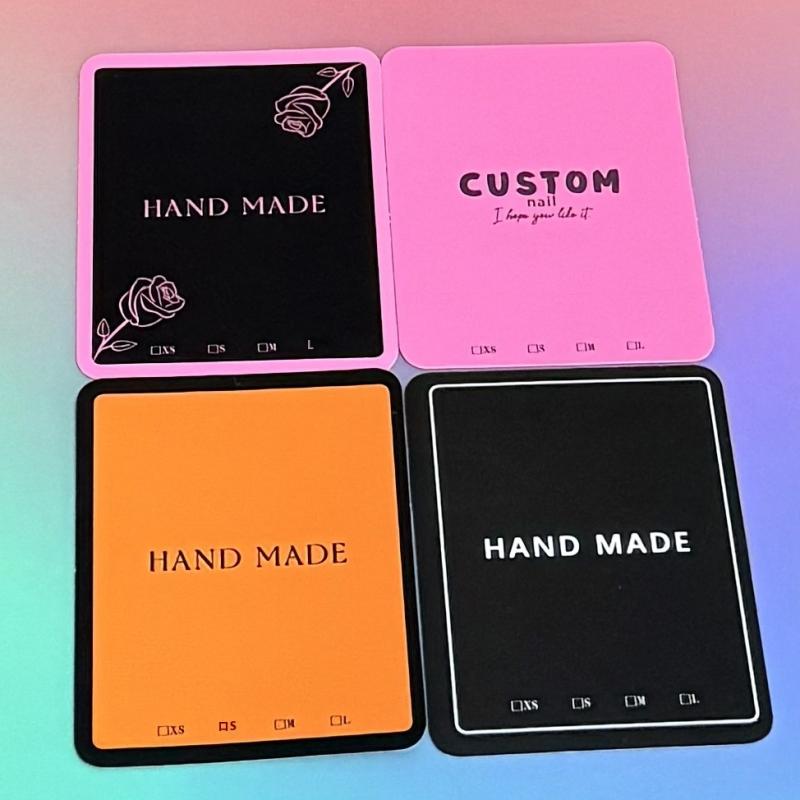10Pcs False Nails Display Cards Fluorescent Color  Style False Nail Tips Portable Nail Art Storing Manicure Showing Tools