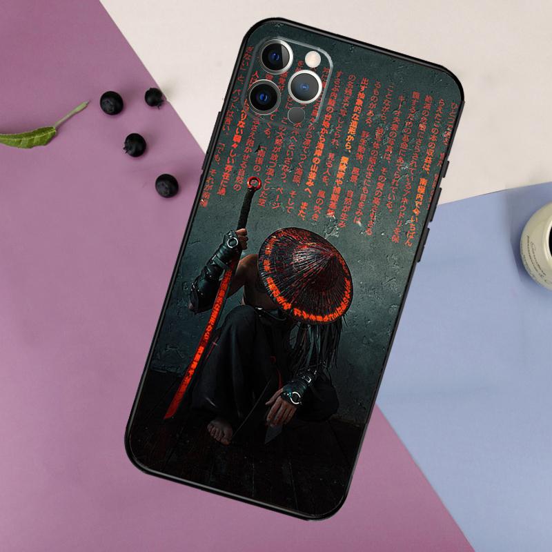 

Japan Samurai Katana Phone Case For iPhone 16 15 14 13 12 11 17 Pro Max 13 mini 16 Plus 16e 17 Air Bumper Cover iPhone 16 Plus