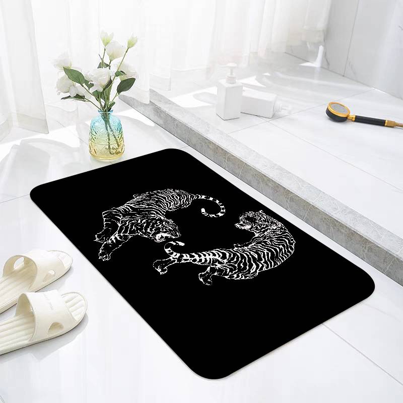 Cool Tiger Floor Mats Home Laundry Rug Carpet For Living Room Decor Lounge Area Anti-slip Foot Mat Entrance Doormat