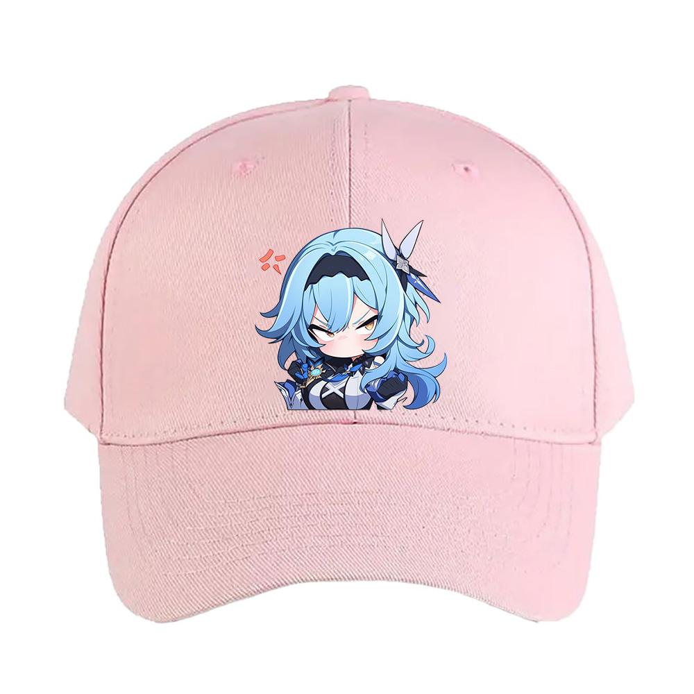 Eula Genshin Impact Chibi Kawaii Angry Waifu Cap Summer Woman Man Adult Casual Fashion Casual Adjustable Fishing Hat Sun Hat