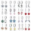 925 Silver Earrings Pink Love Stars Shell Cute Flower Sweet Romantic Date Party Wedding Exquisite Women's Jewelry Gifts