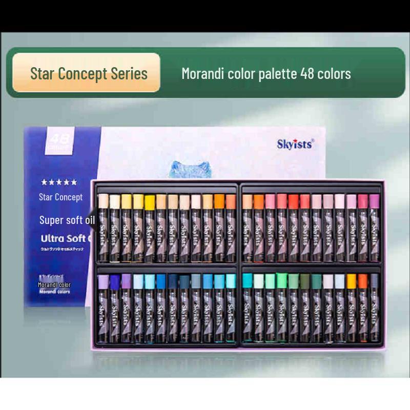 Gaole Super Soft Oil Pastels - Full Set (24/48 Colors), Classic Macaron for Kids, DIY Heavy Color Sticks