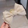 Double-Sided Large Bow Hair Clip for Women - Mesh Shark Clip with Floral Design