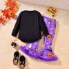 Kids Halloween Long Sleeve Cartoon Cute Outfit Set