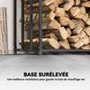 Outdoor Log Storage Rack, Cover, 600D Oxford, 1.9 m³, Steel, 186 x 70 x 185 cm, Black