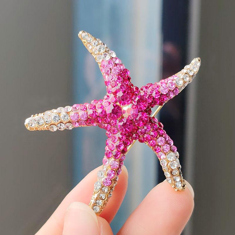 European and American Retro Starfish Brooch Female Niche High-end Pin Diy Suit High-end Corsage
