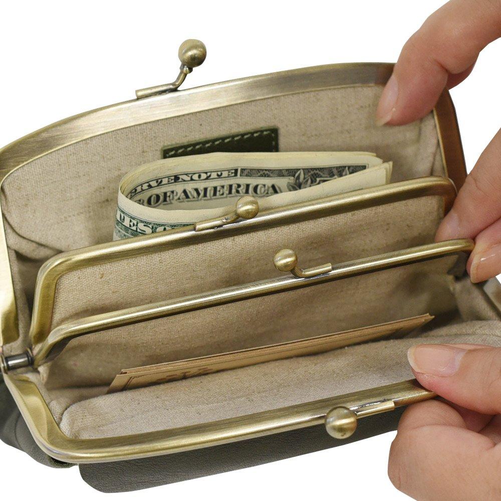 Peněženka Candy Roof Gamaguchi Puntíková peněženka z pravé kůže Made in Japan [Kanmi] Parent-Child WL17-72 Dámské (Ash Grey)