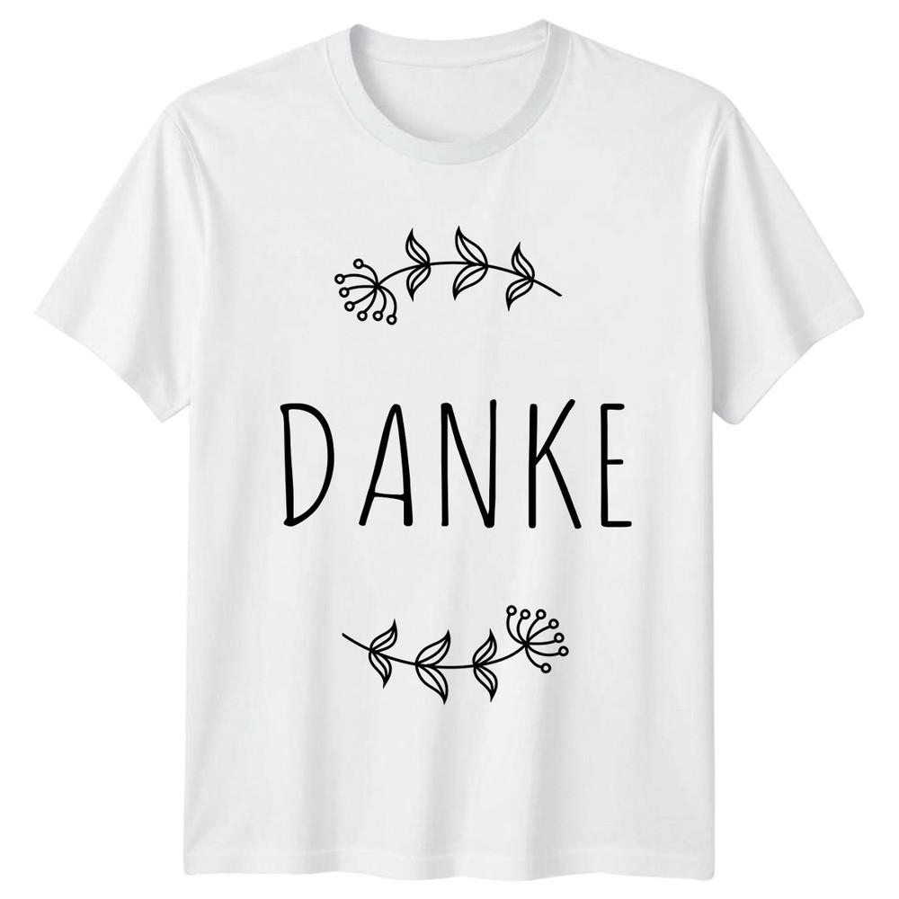 Danke Unisexs TShirt Floral Minimalist Gratitude Mothers Day Gift For Her S