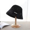 Plush hat women's winter face small thickened warm bucket hat big head circumference cold ear protector basin hat
