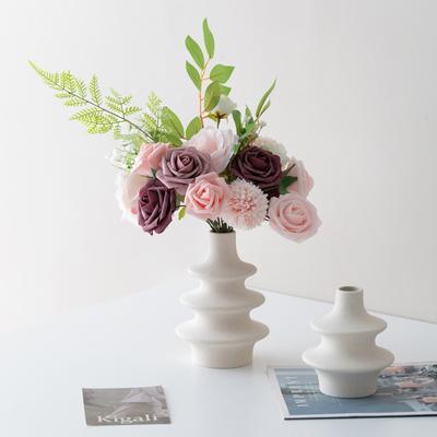 Simple Flat Spiral Ceramic Vase Premium Home Desktop Decoration Flower Arrangement