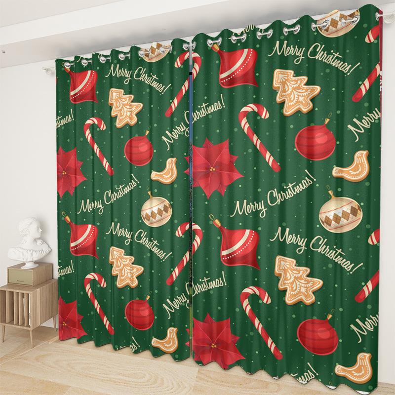 Christmas Curtains Bedroom Living Room Balcony Blackout Curtains Office Hotel Insulation Curtains