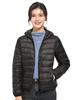 Wnodruke Ultralight Down and WN004 Women's Jacket, Lightweight, Warm, Compact, Packable, (JP, Alphabet, M, Hat, Black)