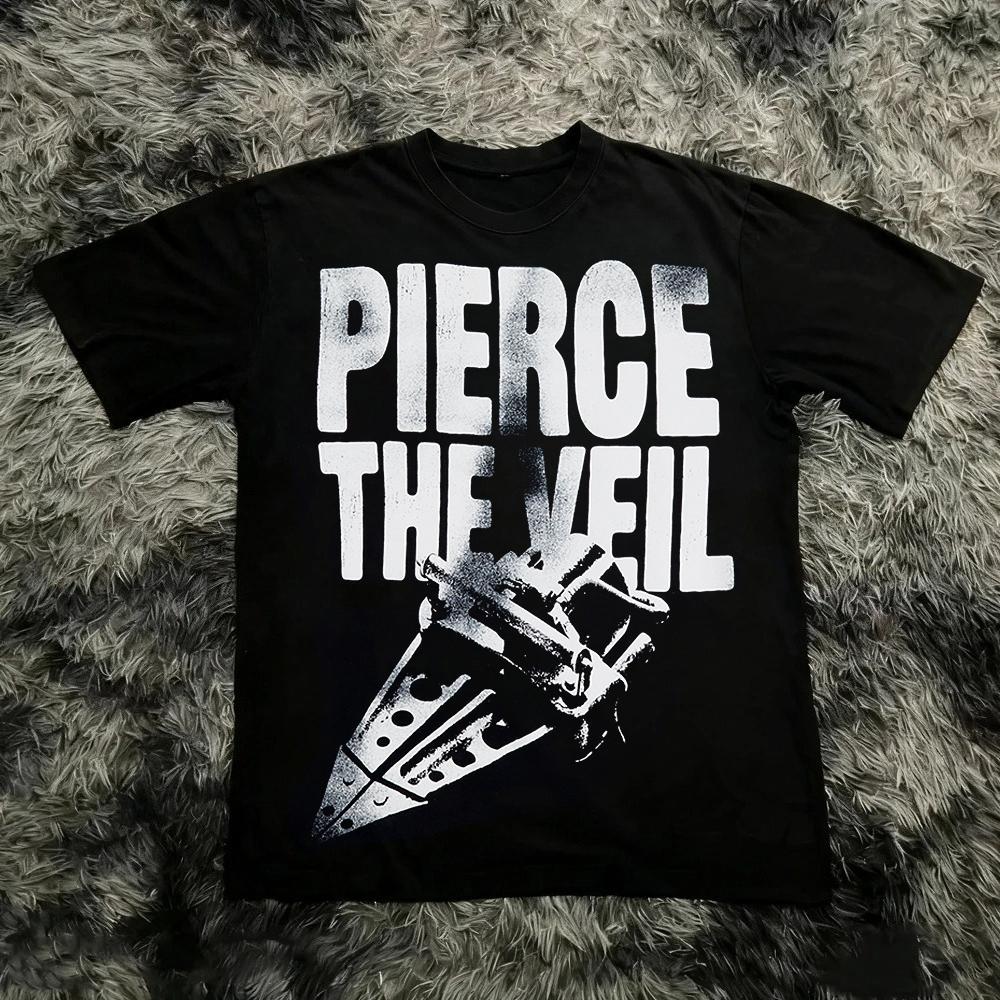 Maglietta Vintage Pierce The Veil Merchandising Concerto Rock Maglietta Grafica Vintage Abbigliamento Musica Metal Alternativa Maglietta Unisex Regalo per Fan Magliette