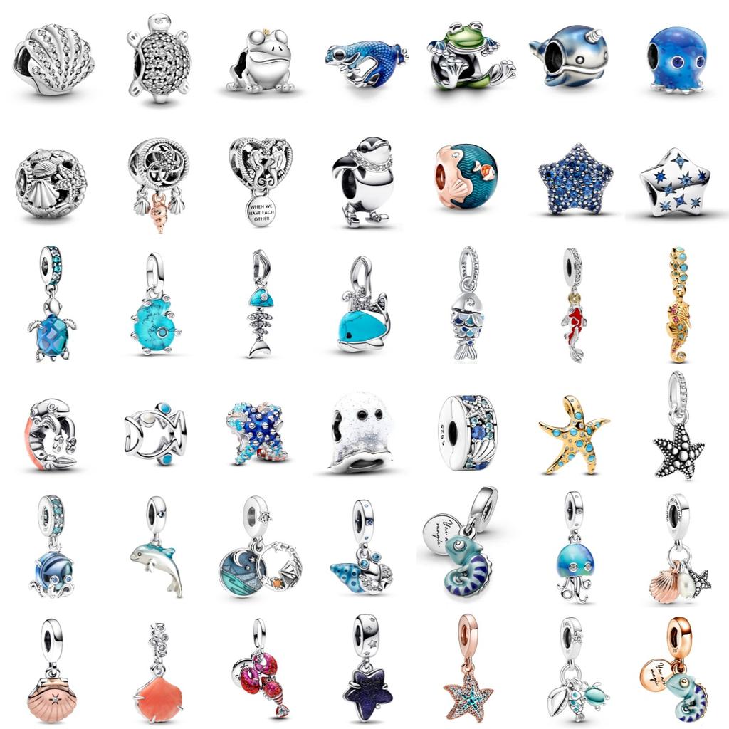 Rame Collezione Mondo Marino Tartaruga Marina Stella Marina Granchietto Polpo Perline alla Moda Compatibile Con Braccialetti da Donna Gioielli Fai da Te