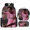 Football Schoolbag Three-Piece Backpack Pencil Bag Satchel Package Primary And Secondary School Students Schoolbag