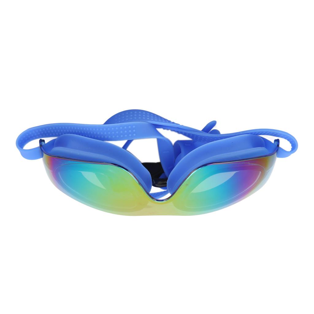 Schwimmbrille Antibeschlag Auslaufsicher Silikongel Schwimmbrille mit PC-Spiegel für Herren und Damen Blau