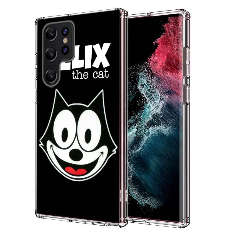 F-Felix the Cats Funny Capa Phone Case For Samsung S26 Ultra S25 Edge Galaxy S23 S21 S20 S24 FE S22 S10 Plus Cover Clear TPU She Samsung S24