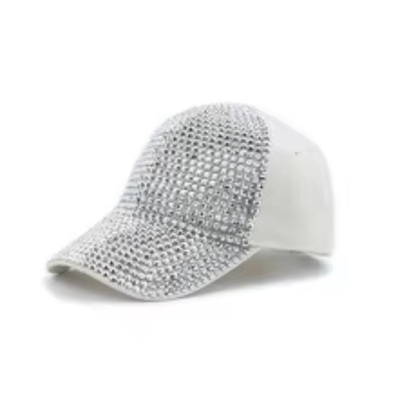 New Fashion Women Diamond Inlay Cap Spring Summer Hip Hop Kpop Dance Baseball Caps Simple Plain Party Street Hat