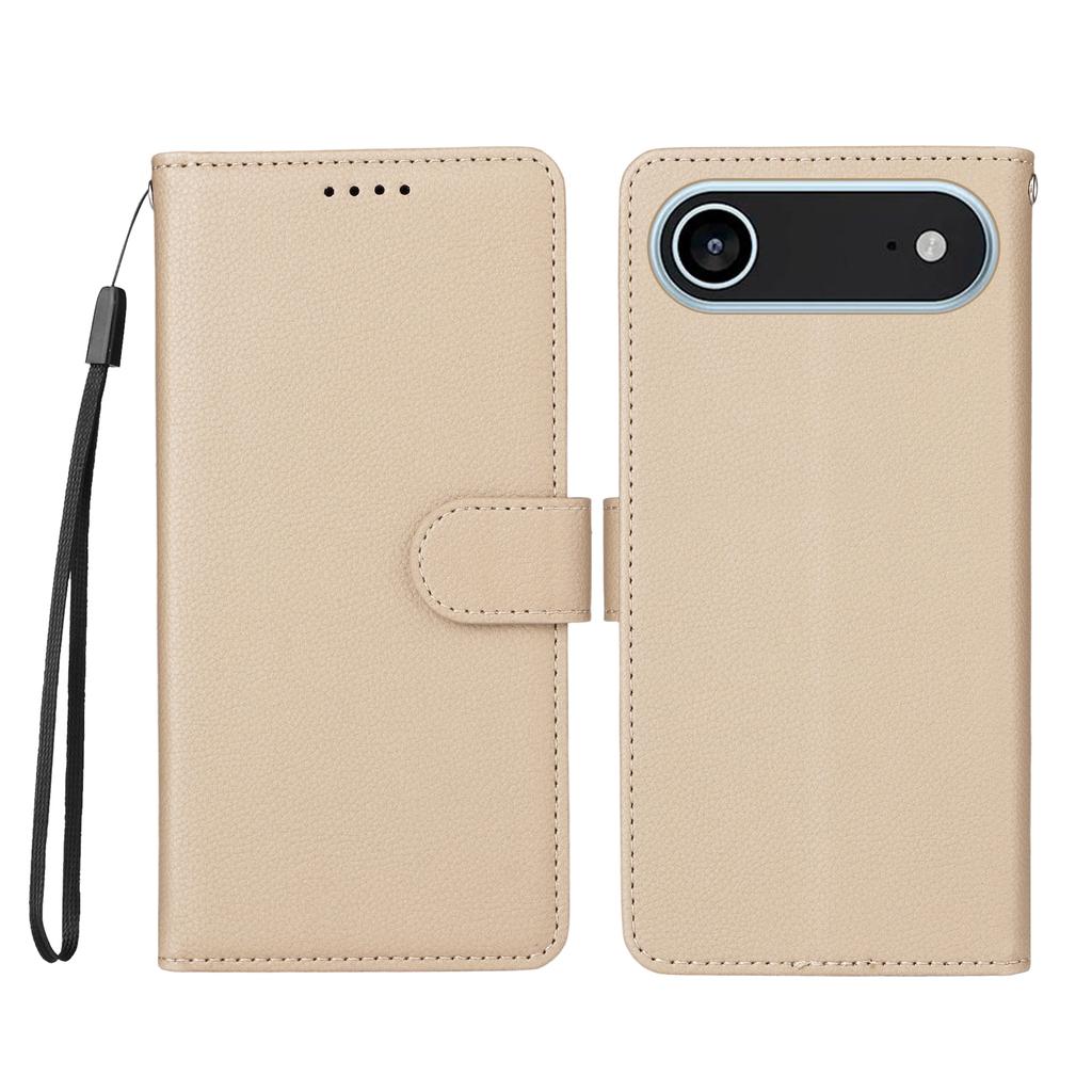 For iPhone 17 Air Case RFID Blocking 3 Card Slots PU Leather Phone Cover with Wrist Strap