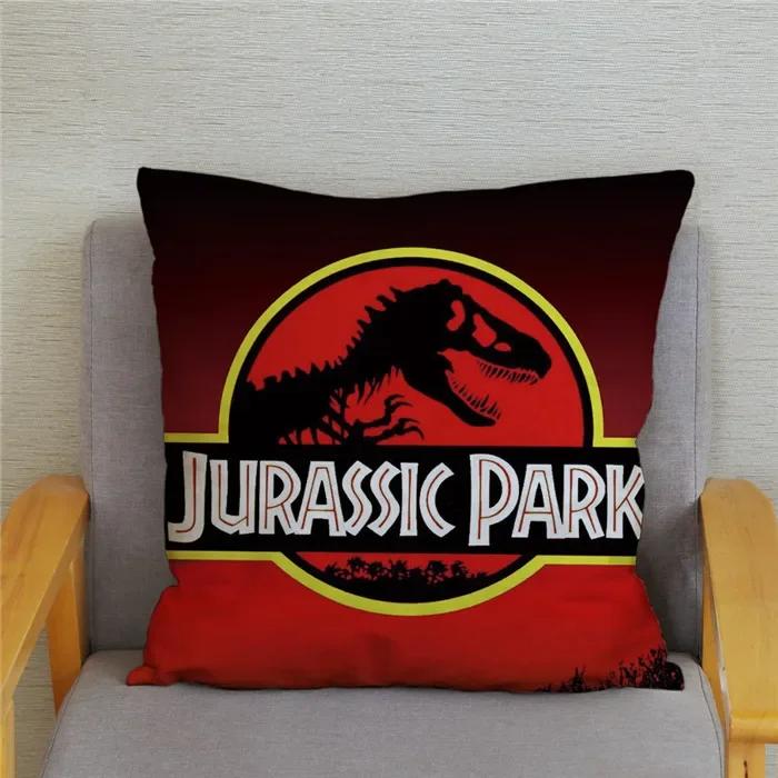 Jurassic Park Dinosaur Print Pillowcase Peach Skin Cushion Cover  Home Decor ,(3) 30x30cm
