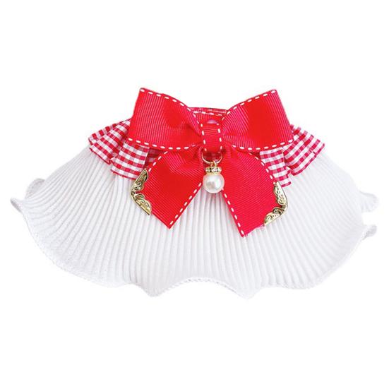 Ρυθμιζόμενο λουράκι γιακά κατοικίδιων ζώων Αντιασφυκτική Φουλάρι κουταβιού με δικτυωτό κρεμαστό κρεμαστό ψεύτικο μαργαριτάρι, ανθεκτικό στο δάκρυ