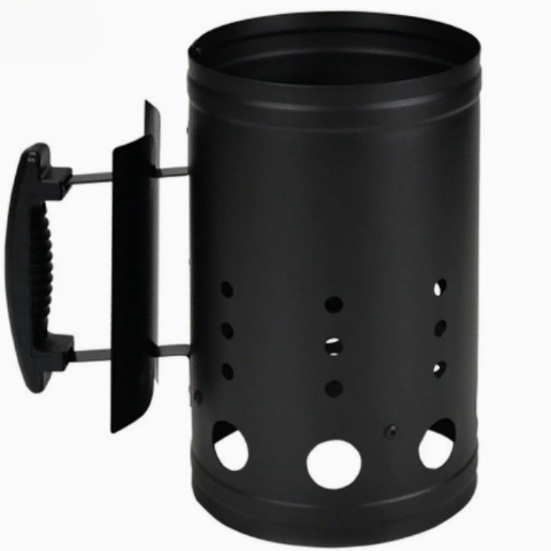 Quick-Start Charcoal Chimney Starter with Heat-Resistant Handle for BBQ Grill 1piece pack чёрный