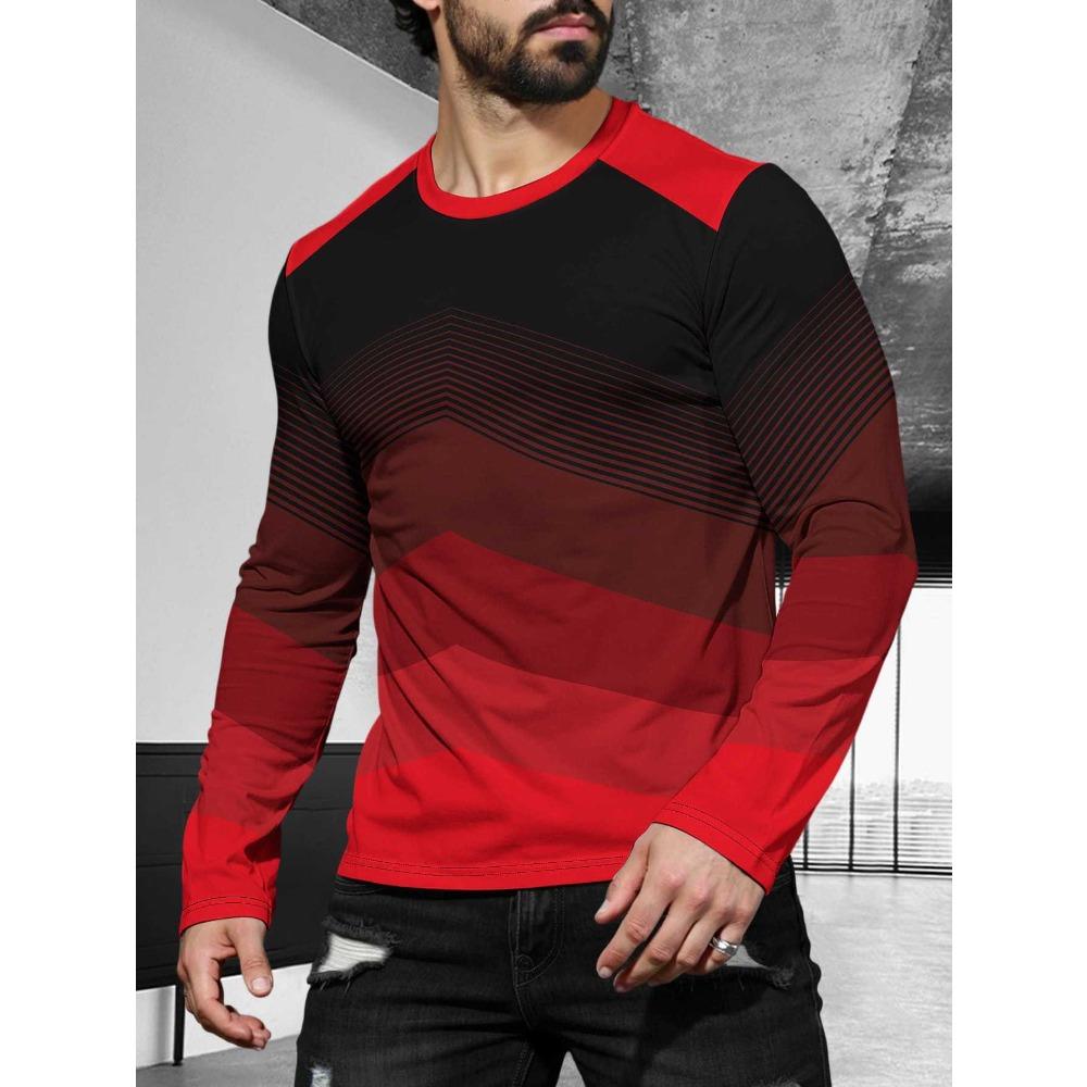 Men's Long Sleeved Casual Fashionable Simple Style Fashionable Versatile Comfortable Casual Plus Size Men's T-shirt