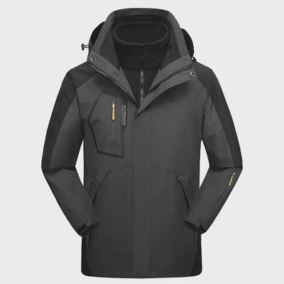 Herren 1203 Drei-in-Eins Winterjacke: Winddicht, Wasserdicht und Samtverdickt für Outdoor und Bergsteigen